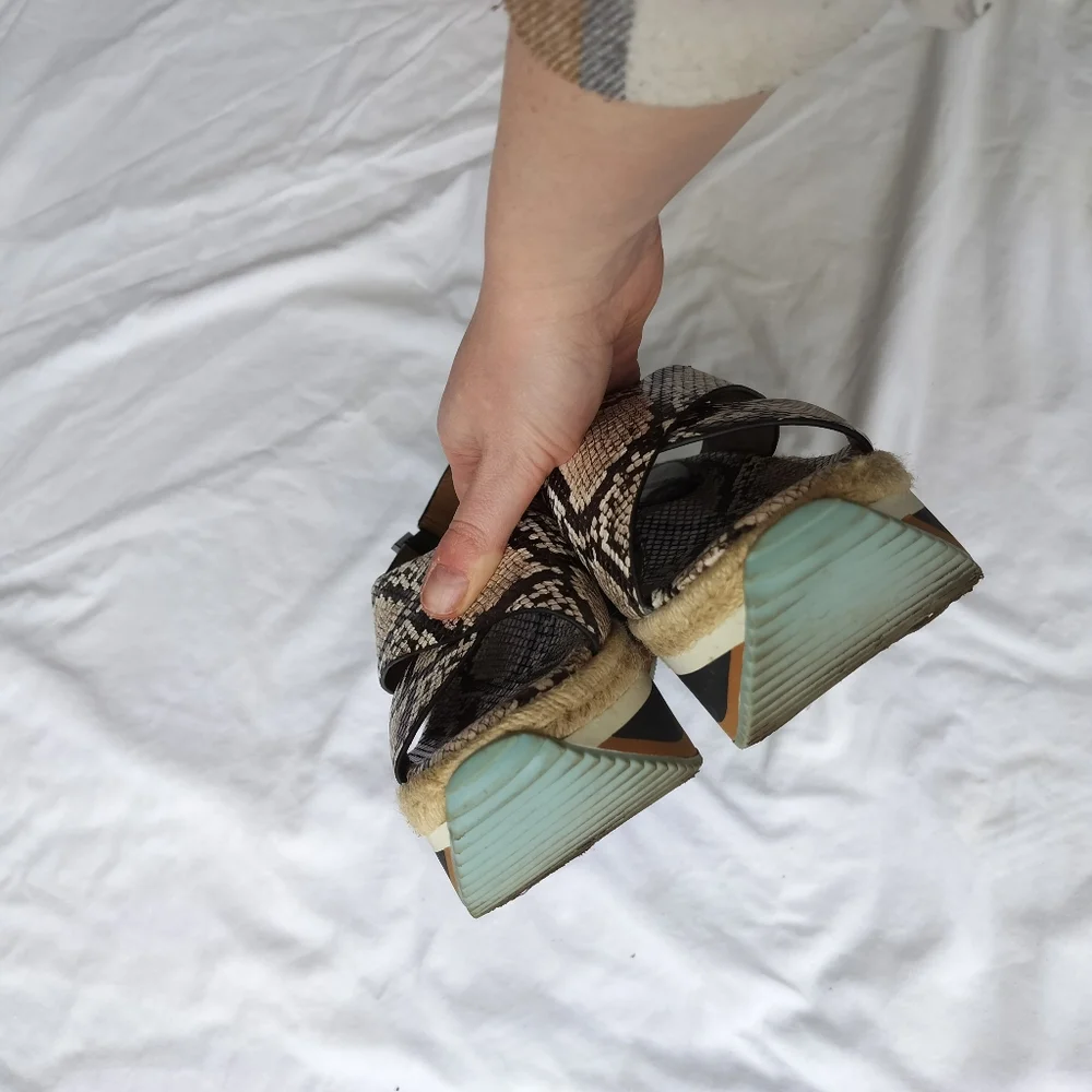 Enzo‎ Angolini Snakeskin Platform Sandals